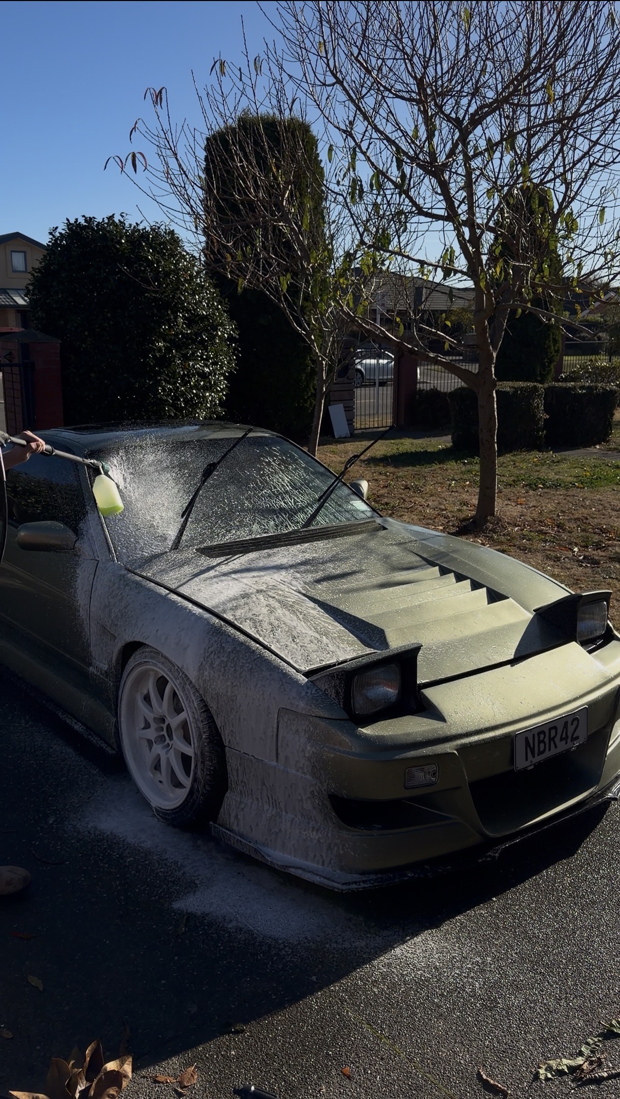 Foam wash on a customer's Nissan 180SX